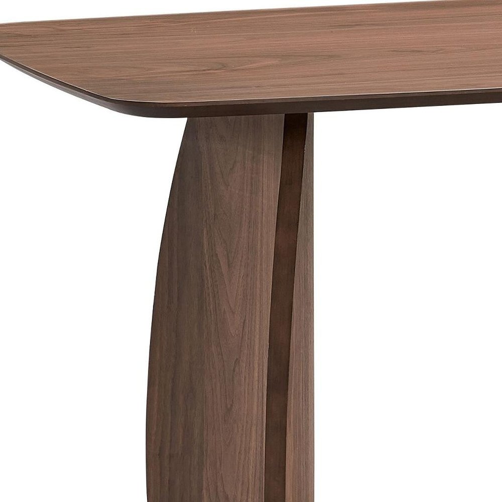 71" Walnut Wood Double Pedestal Base Dining Table HomeRoots