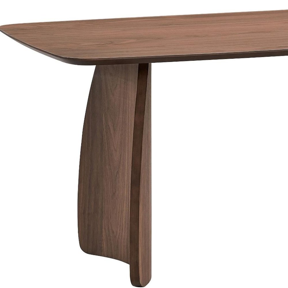 71" Walnut Wood Double Pedestal Base Dining Table HomeRoots