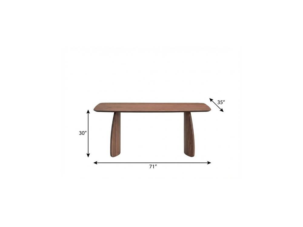 71" Walnut Wood Double Pedestal Base Dining Table — view 7