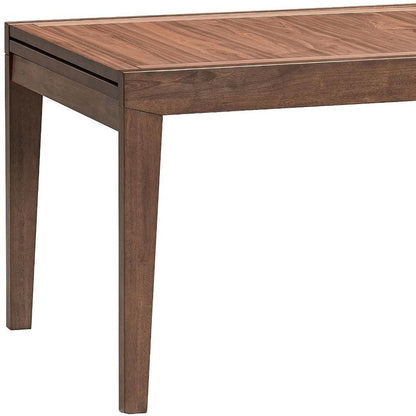 47" Walnut Wood Self-Storing Leaf Extendable Dining Table HomeRoots