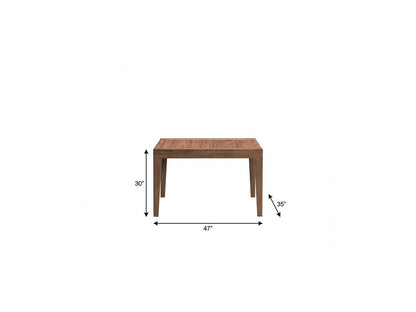 47" Walnut Wood Self-Storing Leaf Extendable Dining Table HomeRoots