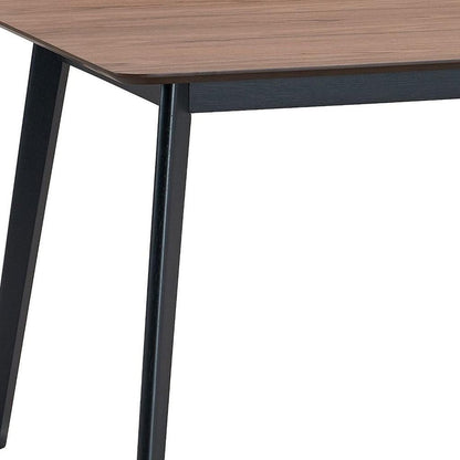 59" Walnut and Black Wood Dining Table