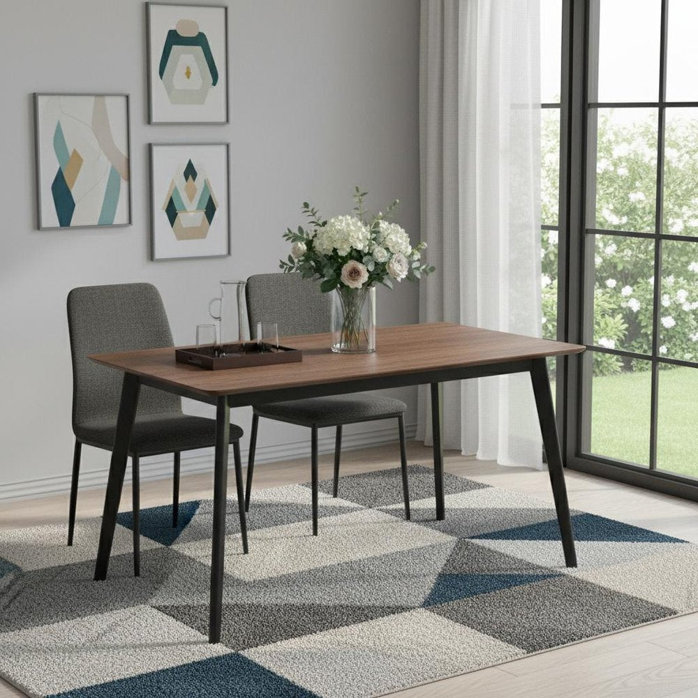 59" Walnut and Black Wood Dining Table — view 6
