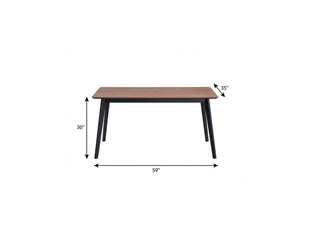 59" Walnut and Black Wood Dining Table — view 7