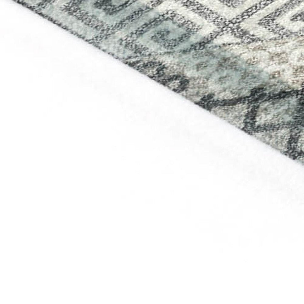 8' X 10' Pewter Copper And Silver Geometric Washable Indoor Outdoor Area Rug — view 5