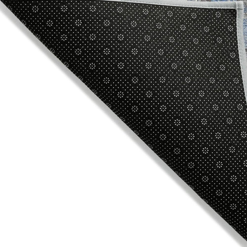 3' X 5' Blue And Gray Abstract Washable Indoor Outdoor Area Rug HomeRoots
