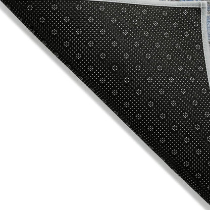 3' X 5' Blue And Gray Abstract Washable Indoor Outdoor Area Rug