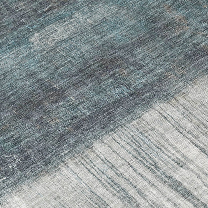 8' X 10' Blue And Gray Abstract Washable Indoor Outdoor Area Rug HomeRoots