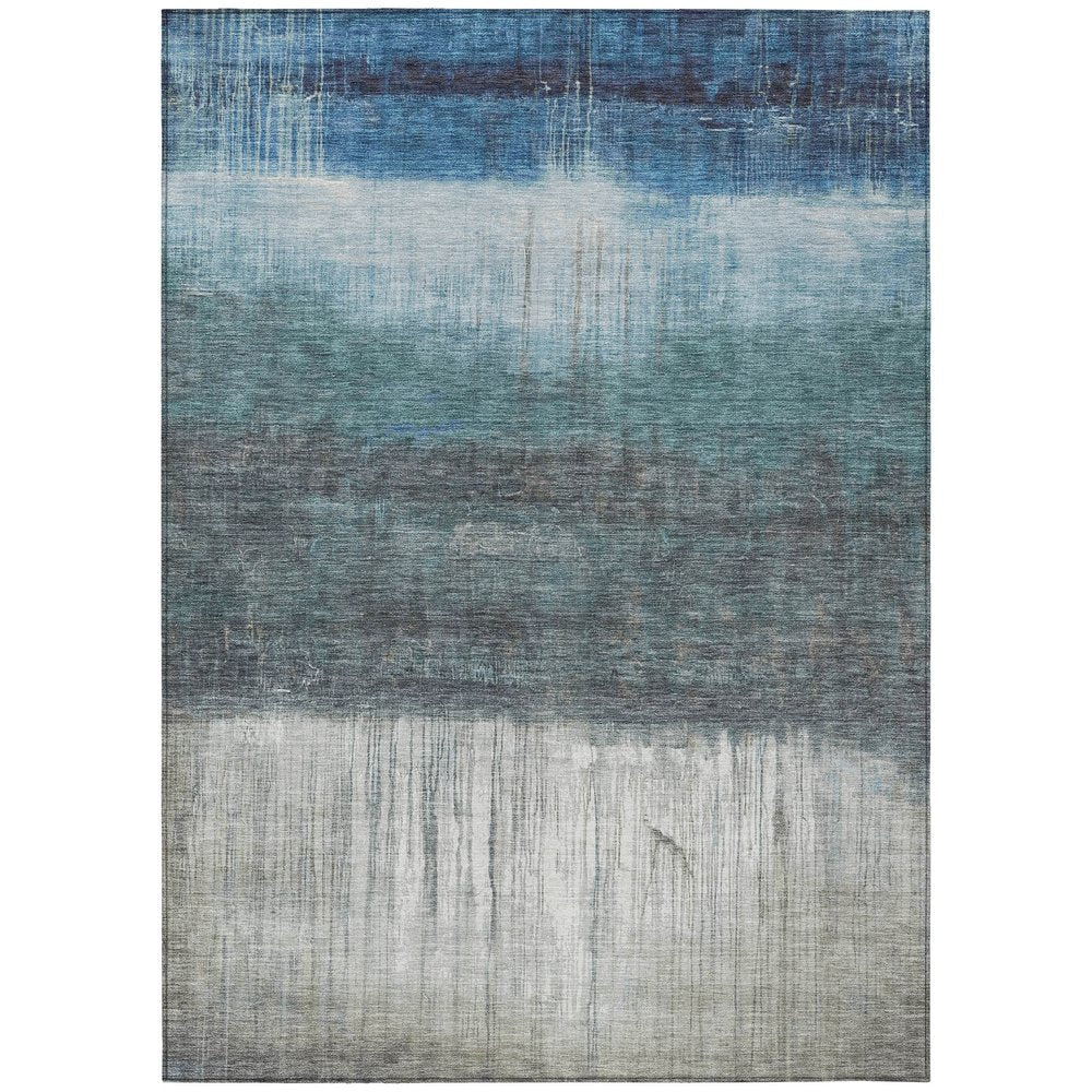 8' X 10' Blue And Gray Abstract Washable Indoor Outdoor Area Rug HomeRoots