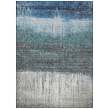 8' X 10' Blue And Gray Abstract Washable Indoor Outdoor Area Rug HomeRoots