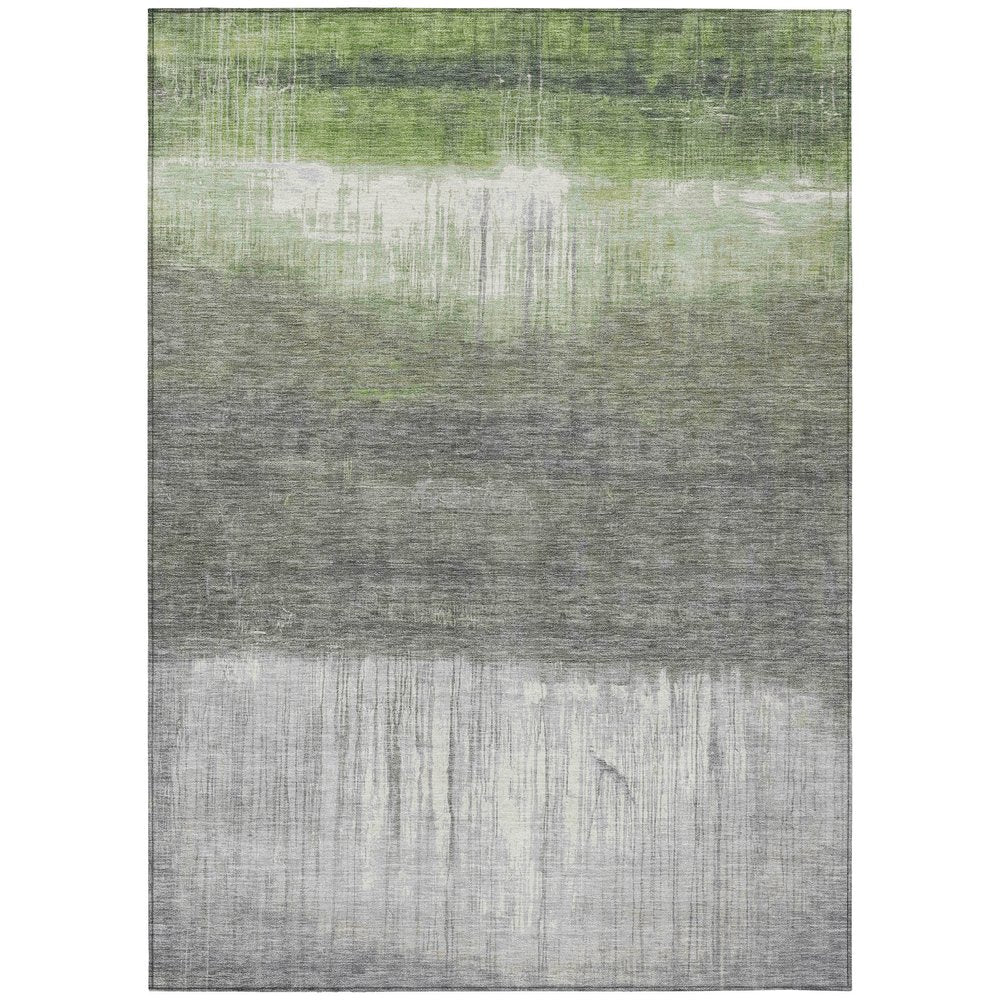 3' X 5' Fern Green And Gray Abstract Washable Indoor Outdoor Area Rug HomeRoots