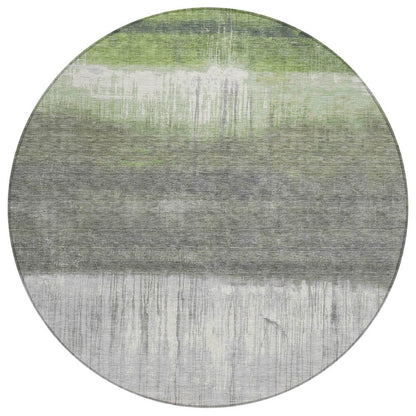3' X 5' Fern Green And Gray Abstract Washable Indoor Outdoor Area Rug HomeRoots