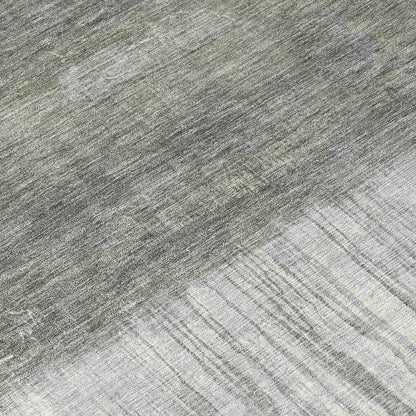 3' X 5' Fern Green And Gray Abstract Washable Indoor Outdoor Area Rug HomeRoots