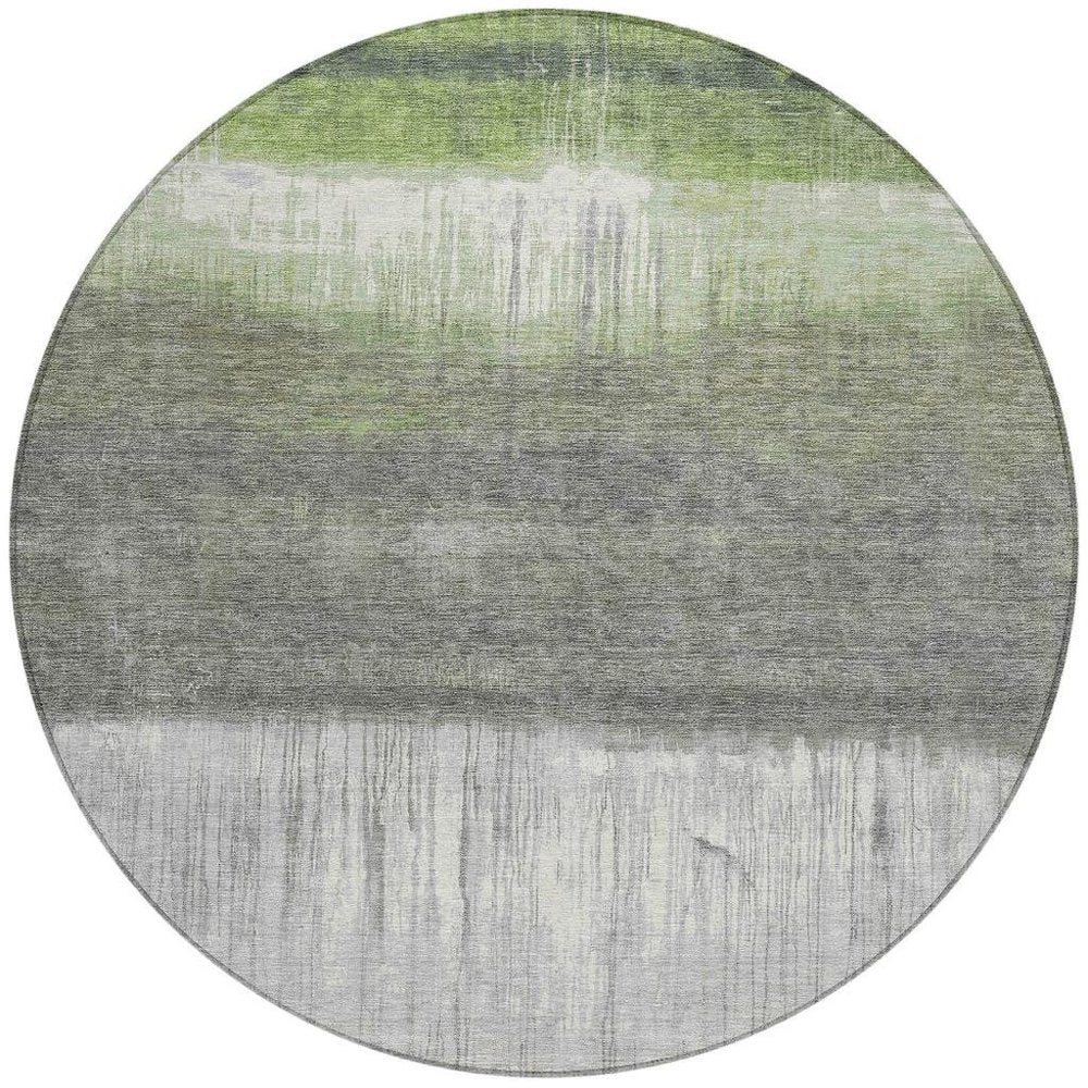 3' X 5' Fern Green And Gray Abstract Washable Indoor Outdoor Area Rug HomeRoots