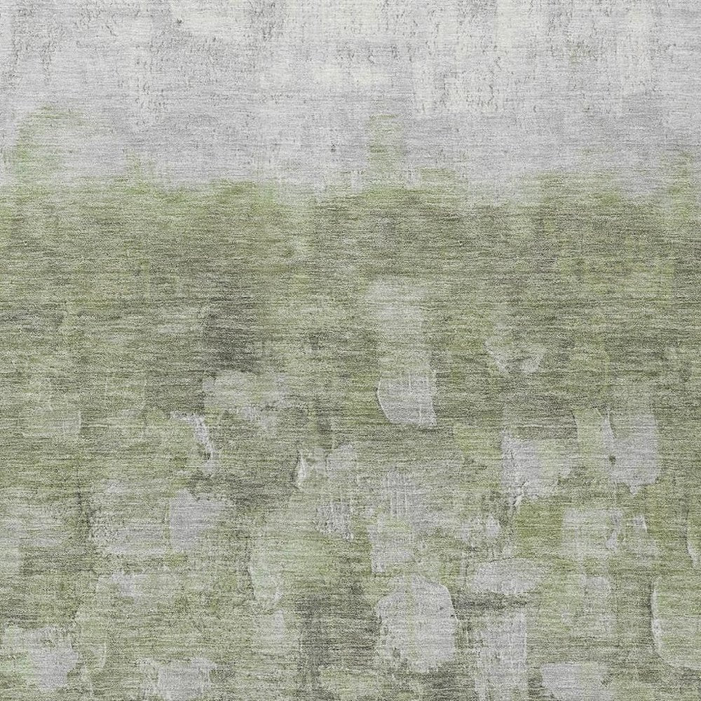 5' X 8' Fern Green And Silver Abstract Washable Indoor Outdoor Area Rug HomeRoots