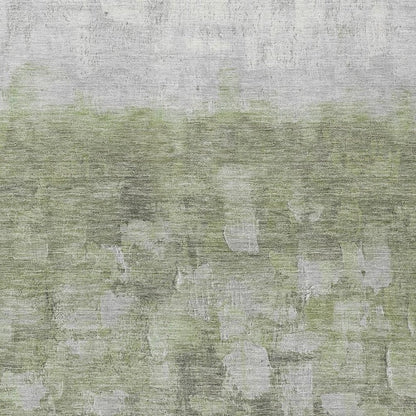 5' X 8' Fern Green And Silver Abstract Washable Indoor Outdoor Area Rug HomeRoots