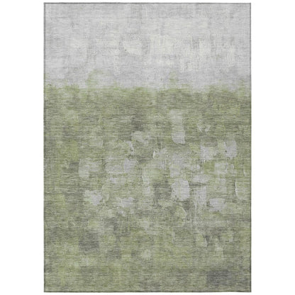 5' X 8' Fern Green And Silver Abstract Washable Indoor Outdoor Area Rug HomeRoots