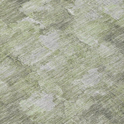 5' X 8' Fern Green And Silver Abstract Washable Indoor Outdoor Area Rug HomeRoots