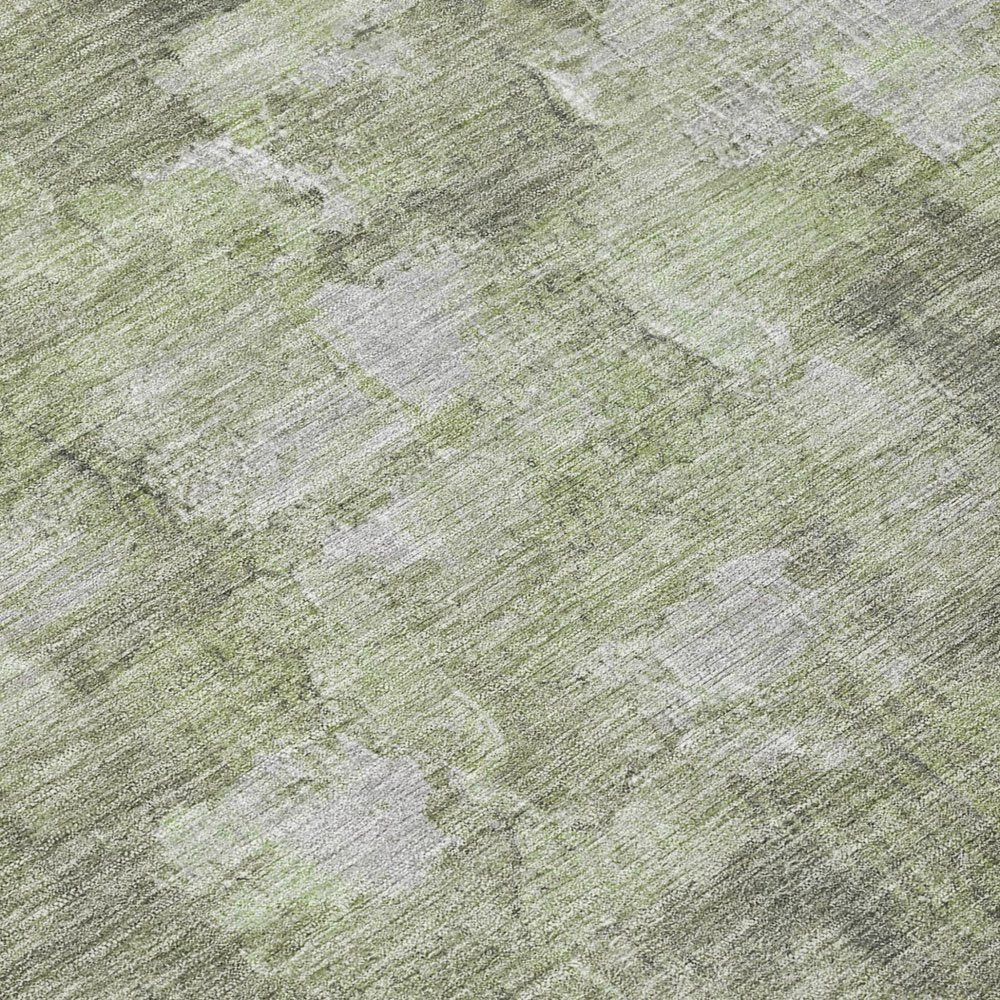 9' X 12' Fern Green And Silver Abstract Washable Indoor Outdoor Area Rug — view 4
