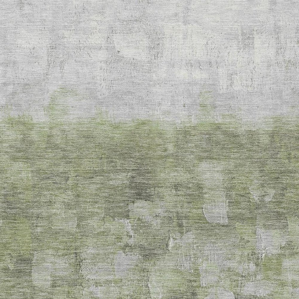 10' X 14' Fern Green And Silver Abstract Washable Indoor Outdoor Area Rug HomeRoots