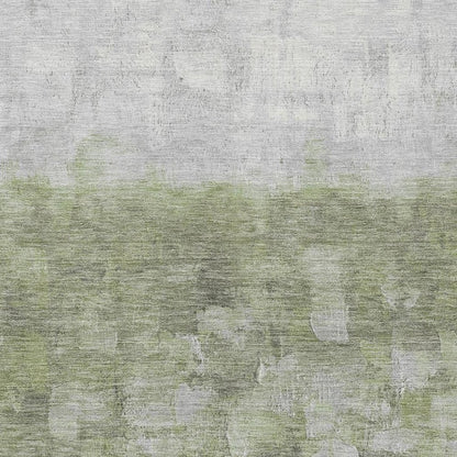 10' X 14' Fern Green And Silver Abstract Washable Indoor Outdoor Area Rug HomeRoots