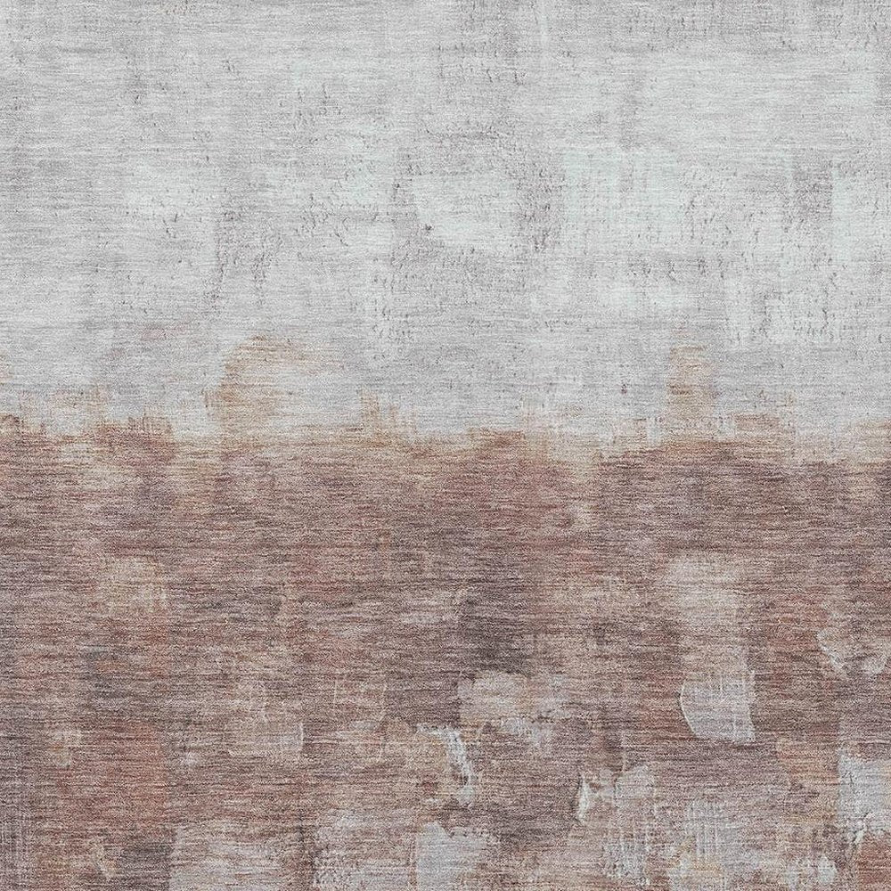 5' X 8' Rust And Silver Abstract Washable Indoor Outdoor Area Rug HomeRoots