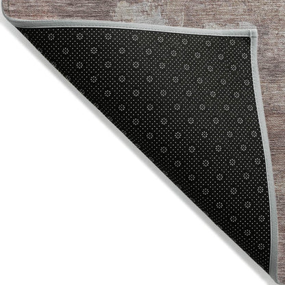 8' X 10' Rust And Silver Abstract Washable Indoor Outdoor Area Rug HomeRoots