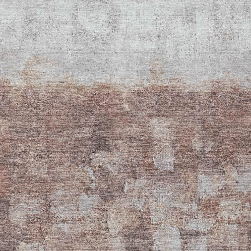 9' X 12' Rust And Silver Abstract Washable Indoor Outdoor Area Rug HomeRoots