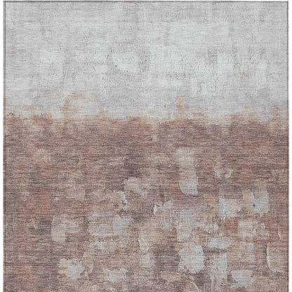 9' X 12' Rust And Silver Abstract Washable Indoor Outdoor Area Rug HomeRoots