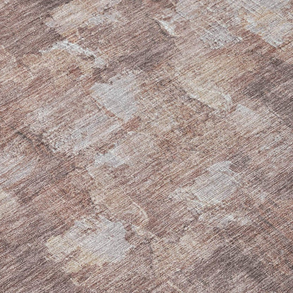 9' X 12' Rust And Silver Abstract Washable Indoor Outdoor Area Rug HomeRoots
