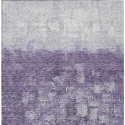 3' X 5' Purple And Silver Abstract Washable Indoor Outdoor Area Rug HomeRoots