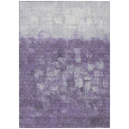 3' X 5' Purple And Silver Abstract Washable Indoor Outdoor Area Rug HomeRoots