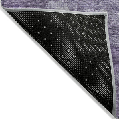 3' X 5' Purple And Silver Abstract Washable Indoor Outdoor Area Rug HomeRoots