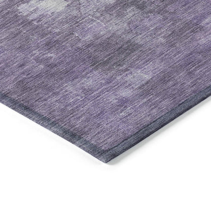 3' X 5' Purple And Silver Abstract Washable Indoor Outdoor Area Rug HomeRoots