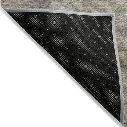 8' Taupe And Silver Round Abstract Washable Indoor Outdoor Area Rug HomeRoots