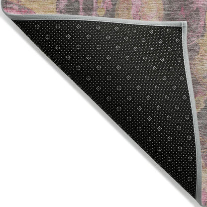 5' X 8' Blush And Wheat Abstract Washable Indoor Outdoor Area Rug HomeRoots
