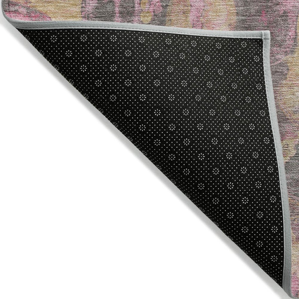 8' X 10' Blush And Wheat Abstract Washable Indoor Outdoor Area Rug HomeRoots