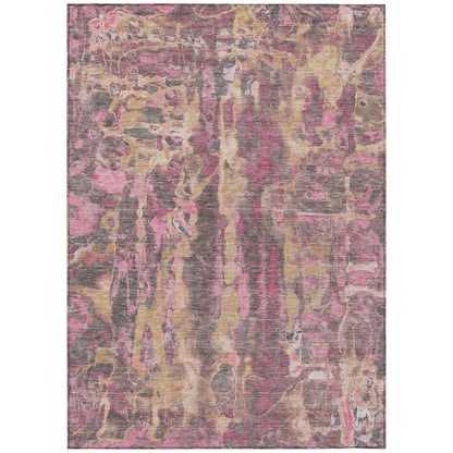 10' X 14' Blush And Wheat Abstract Washable Indoor Outdoor Area Rug HomeRoots