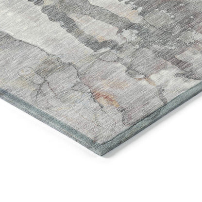 8' X 10' Copper And Gray Abstract Washable Indoor Outdoor Area Rug HomeRoots