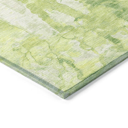 9' X 12' Lime Green And Ivory Abstract Washable Indoor Outdoor Area Rug HomeRoots