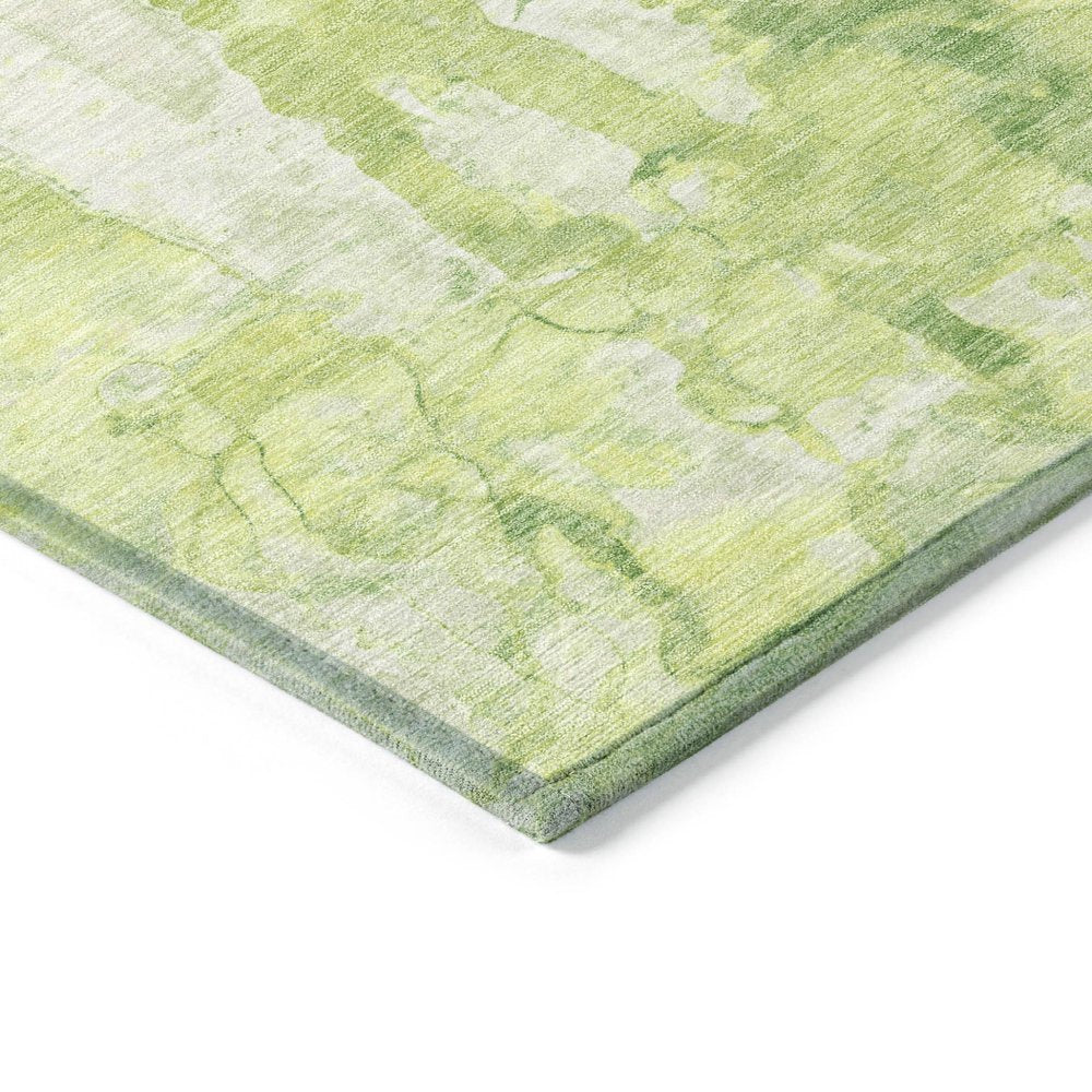 10' X 14' Lime Green And Ivory Abstract Washable Indoor Outdoor Area Rug HomeRoots