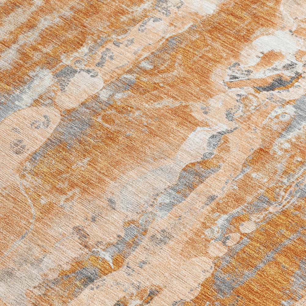 10' X 14' Orange And Gray Abstract Washable Indoor Outdoor Area Rug HomeRoots