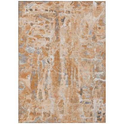 10' X 14' Orange And Gray Abstract Washable Indoor Outdoor Area Rug HomeRoots