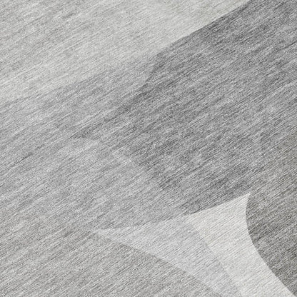 3' X 5' Linen And Gray Abstract Washable Indoor Outdoor Area Rug HomeRoots