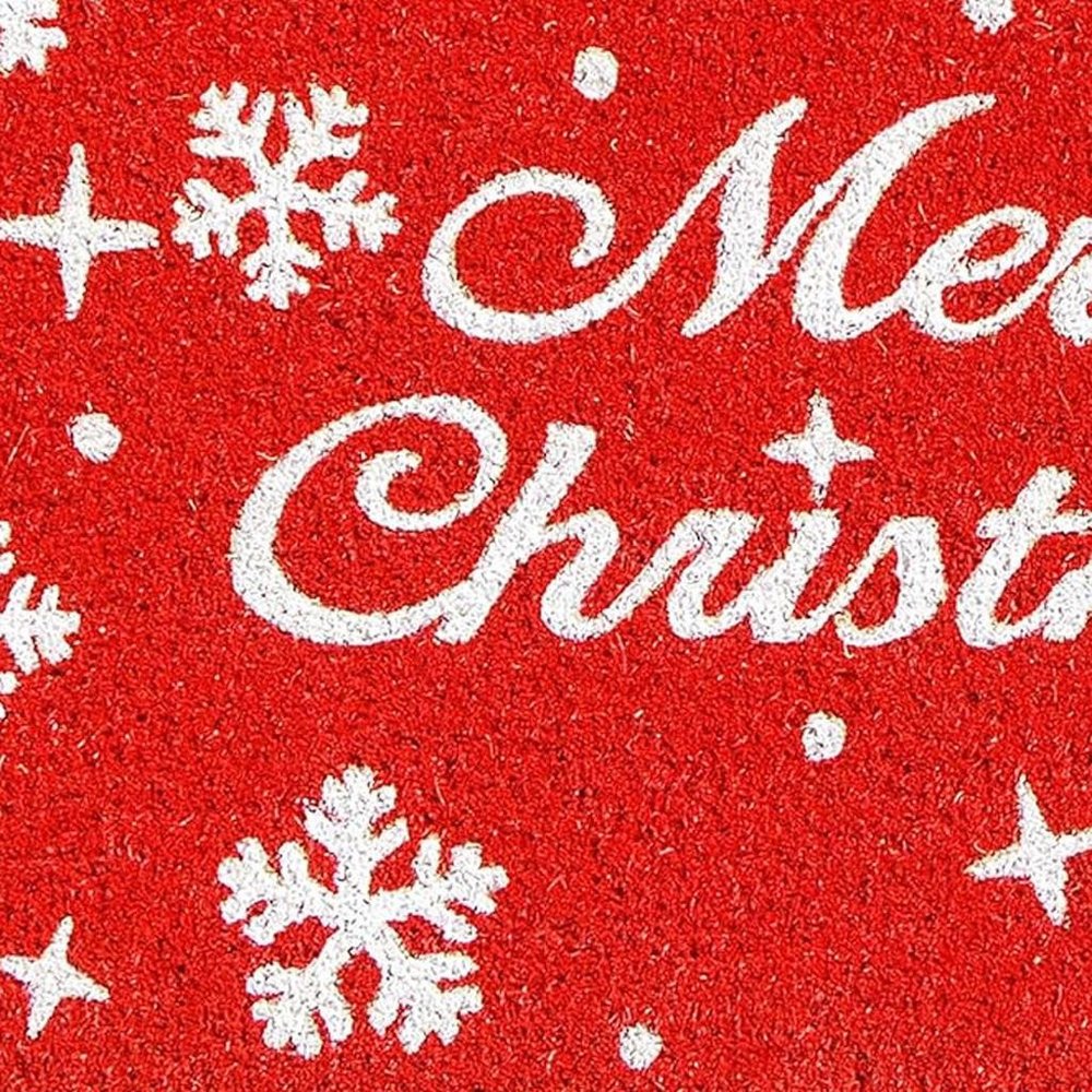 17" X 29" Red And White Coir Merry Christmas Outdoor Door Mat — view 5