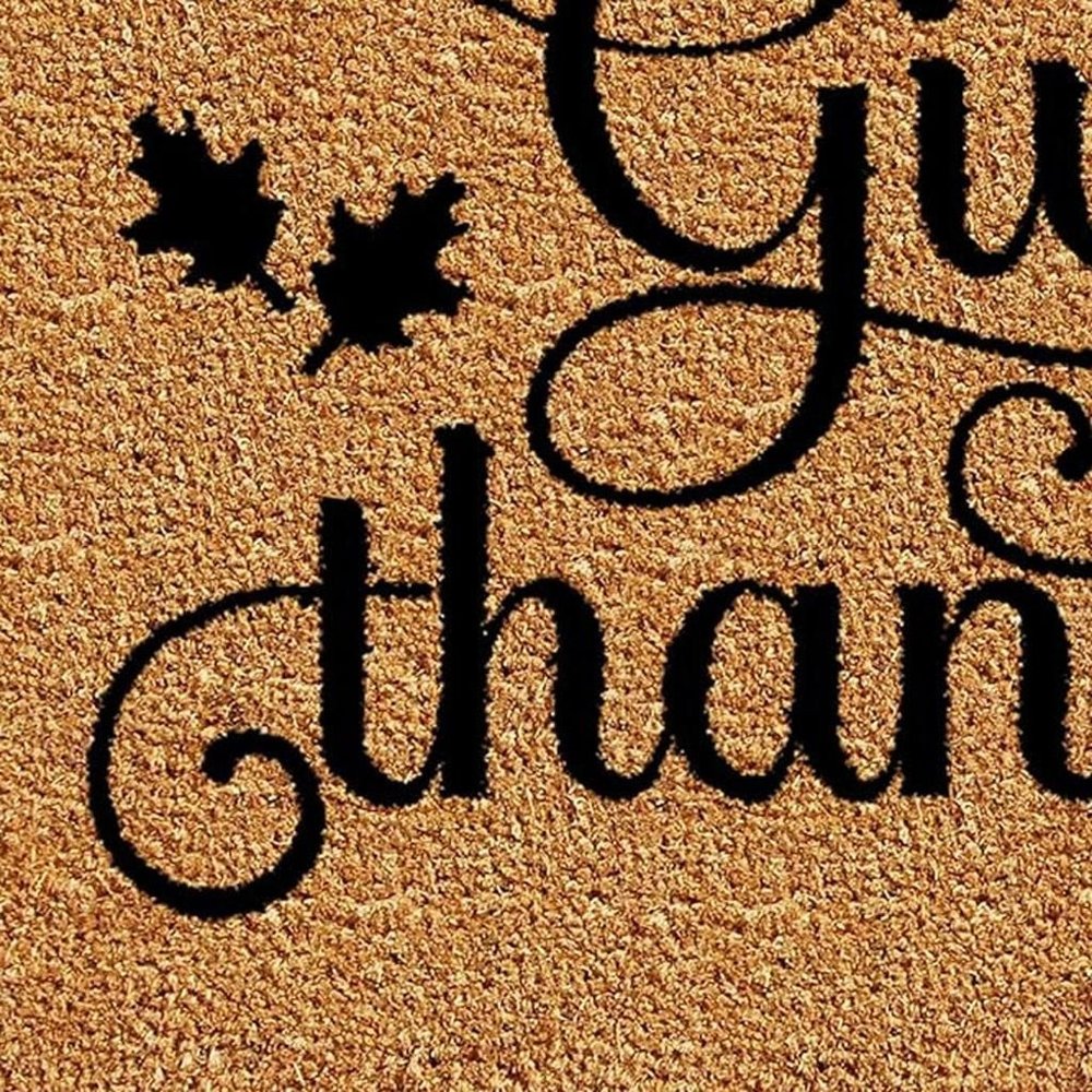 17" X 29" Black And Natural Coir Give Thanks Outdoor Door Mat — view 5