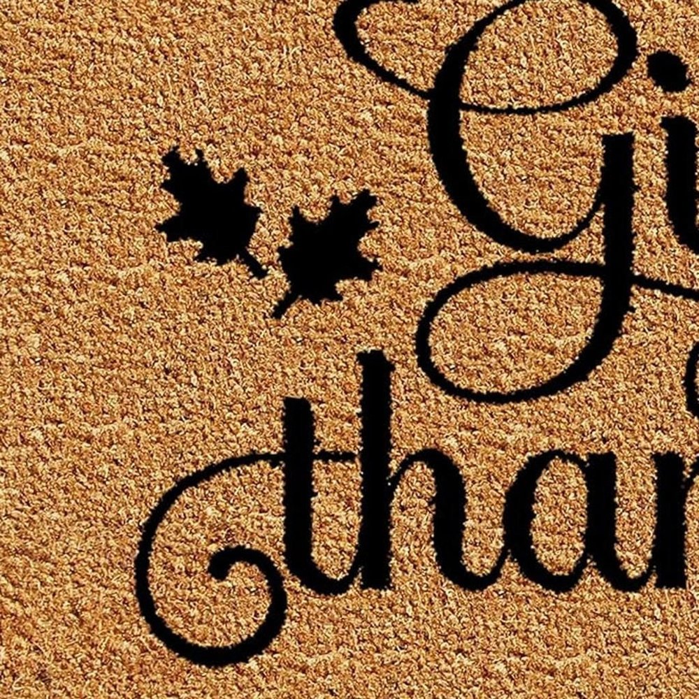 17" X 29" Black And Natural Coir Give Thanks Outdoor Door Mat — view 9