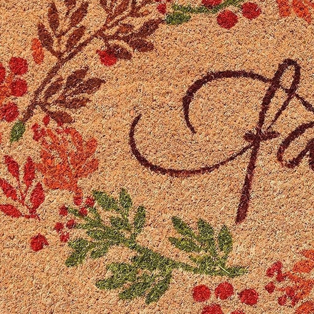 17" X 29" Natural Green And Orange Fall Leaves Coir Outdoor Door Mat — view 10