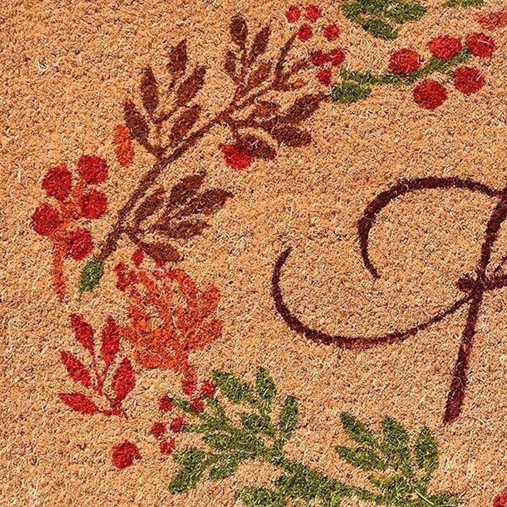 17" X 29" Natural Green And Orange Fall Leaves Coir Outdoor Door Mat — view 13