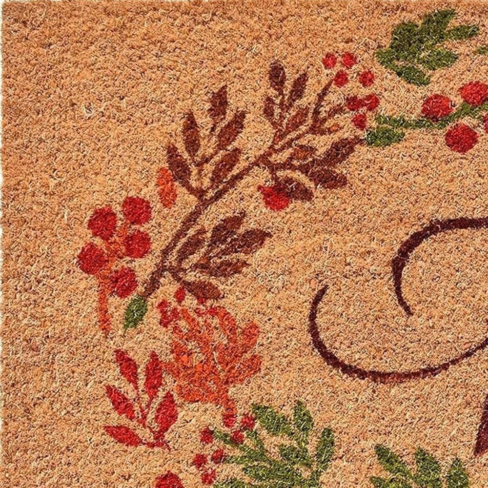 17" X 29" Natural Green And Orange Fall Leaves Coir Outdoor Door Mat — view 14